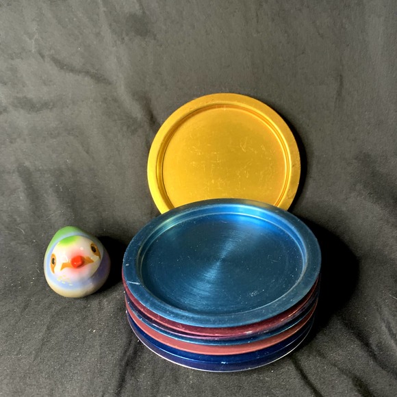 8 Colorful Aluminum Coasters - Picture 4 of 8